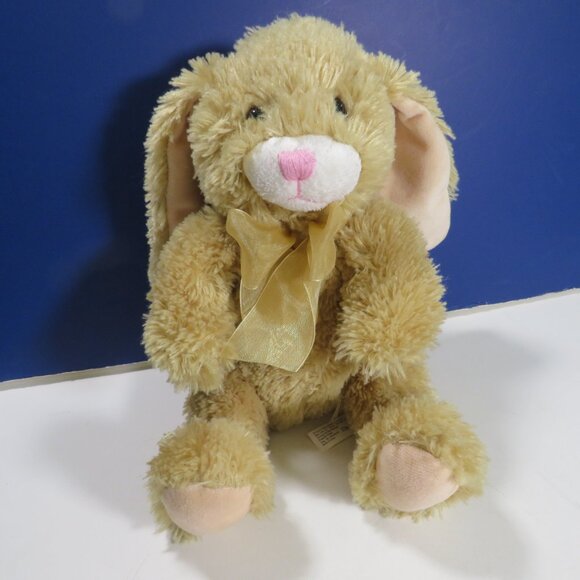 Tan Commonwealth Plush Rabbit Bunny with long hair 9" tall Easter - Picture 1 of 10